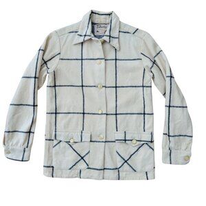 Vintage Timberline Wool Jacket Concordia S Cream Black Plaid Made In Canada